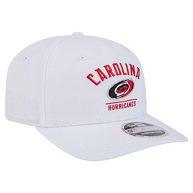 Men's New Era White Carolina Hurricanes Team Lockup Basic 9SEVENTY Adjustable Hat