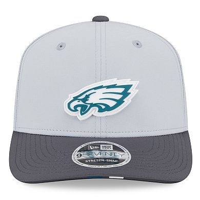 Men's New Era Gray/Graphite Philadelphia Eagles 2025 NFL Training Camp 9SEVENTY Adjustable Hat