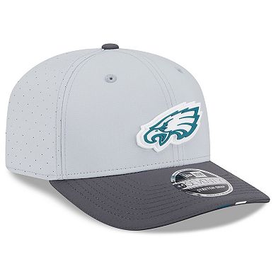 Men's New Era Gray/Graphite Philadelphia Eagles 2025 NFL Training Camp 9SEVENTY Adjustable Hat