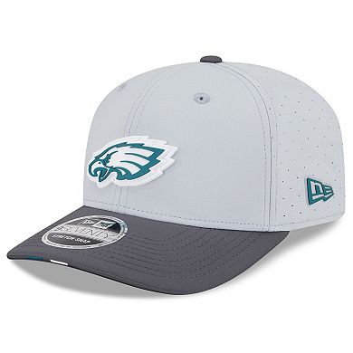 Men's New Era Gray/Graphite Philadelphia Eagles 2025 NFL Training Camp 9SEVENTY Adjustable Hat