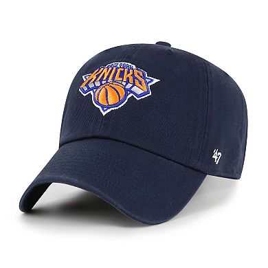 Men's '47 Navy New York Knicks Core Logo Clean Up Adjustable Hat