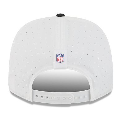 Men's New Era White/Black Las Vegas Raiders 2025 NFL Training Camp 9SEVENTY Adjustable Hat