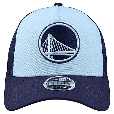 Youth New Era Light Blue Golden State Warriors Colorpack 9FORTY A-Frame Trucker Adjustable Hat