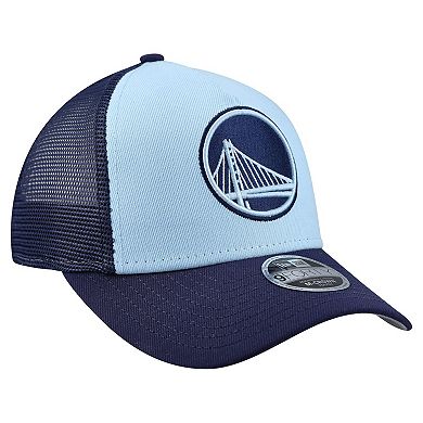Youth New Era Light Blue Golden State Warriors Colorpack 9FORTY A-Frame Trucker Adjustable Hat