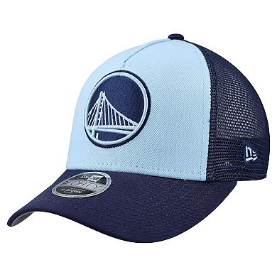 Youth New Era Light Blue Golden State Warriors Colorpack 9FORTY A-Frame Trucker Adjustable Hat