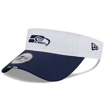 Men's New Era White/College Navy Seattle Seahawks 2025 NFL Training Camp Adjustable Visor