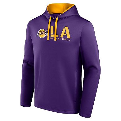 Men's Logo Athletic Purple Los Angeles Lakers Head Start Pullover Hoodie