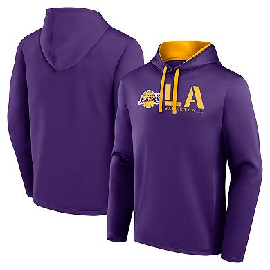 Men's Logo Athletic Purple Los Angeles Lakers Head Start Pullover Hoodie
