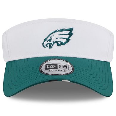 Men's New Era White/Midnight Green Philadelphia Eagles 2025 NFL Training Camp Adjustable Visor