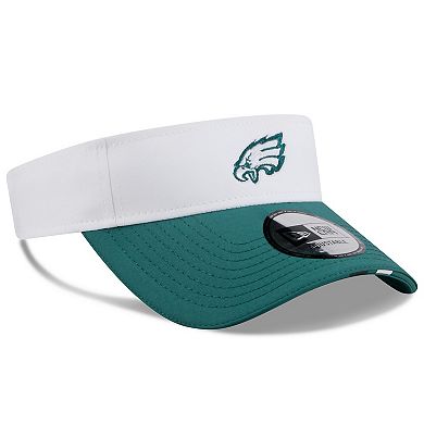 Men's New Era White/Midnight Green Philadelphia Eagles 2025 NFL Training Camp Adjustable Visor