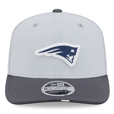 Men's New Era Gray/Graphite New England Patriots 2025 NFL Training Camp 9SEVENTY Adjustable Hat