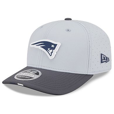 Men's New Era Gray/Graphite New England Patriots 2025 NFL Training Camp 9SEVENTY Adjustable Hat