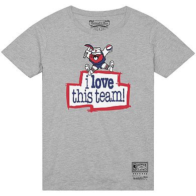 Men's Mitchell & Ness Heather Gray Denver Nuggets I Love This Team T-Shirt