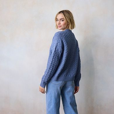 Women's LC Lauren Conrad Cable Knit Open Cardigan Sweater