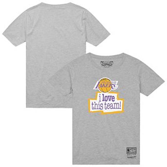 Men's Mitchell & Ness Heather Gray Los Angeles Lakers I Love This Team T-Shirt