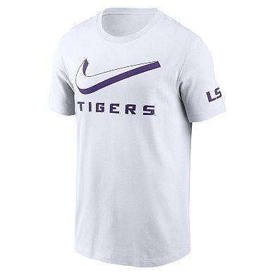 Men's Nike White LSU Tigers Primetime 2-Hit Swoosh T-Shirt