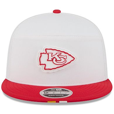 Men's New Era White/Red Kansas City Chiefs 2025 NFL Training Camp Split Panel 9FIFTY Snapback Hat