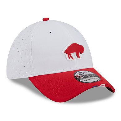 Men's New Era White/Red Buffalo Bills 2025 NFL Training Camp Throwback Logo 39THIRTY Flex Hat