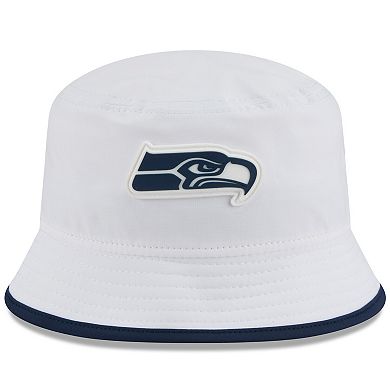 Men's New Era White Seattle Seahawks 2025 NFL Training Camp Stretch Bucket Hat