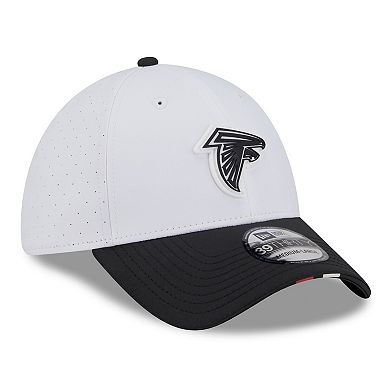 Men's New Era White/Black Atlanta Falcons 2025 NFL Training Camp 39THIRTY Flex Hat