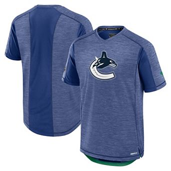 Men's Fanatics Heather Blue Vancouver Canucks Authentic Pro Rink Performance T-Shirt