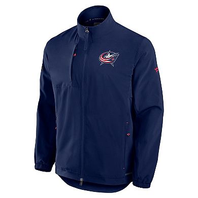 Men's Fanatics Navy Columbus Blue Jackets Authentic Pro Rink Coaches Full-Zip Jacket
