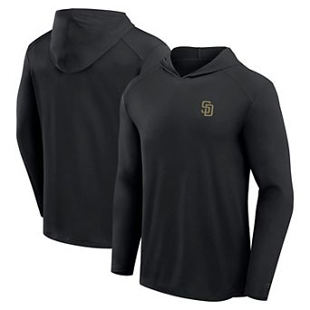 Men's Fanatics Black San Diego Padres Front Office Power Mono Long Sleeve Hoodie T-Shirt