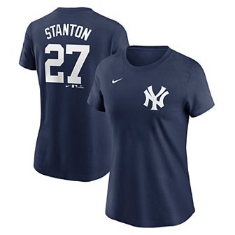 Women's Nike Giancarlo Stanton Navy New York Yankees Fuse Name & Number T-Shirt