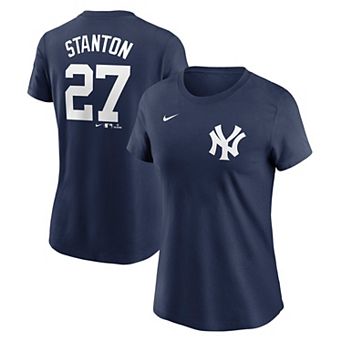 Women's Nike Giancarlo Stanton Navy New York Yankees Fuse Name & Number T-Shirt