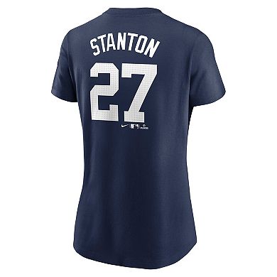 Women's Nike Giancarlo Stanton Navy New York Yankees Fuse Name & Number T-Shirt