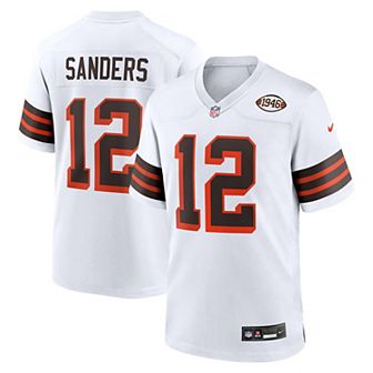 Men's Nike Shedeur Sanders White Cleveland Browns 2025 NFL Draft 2nd Alternate Game Jersey