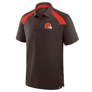 Men's Fanatics Brown Cleveland Browns Back Around Raglan Polo