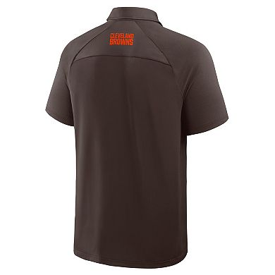 Men's Fanatics Brown Cleveland Browns Back Around Raglan Polo