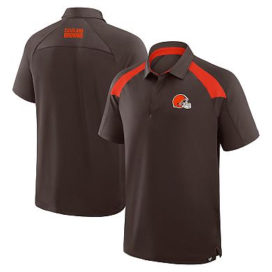 Men's Fanatics Brown Cleveland Browns Back Around Raglan Polo