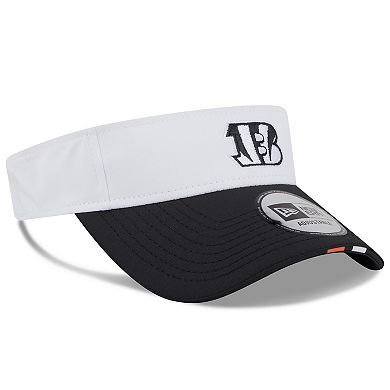 Men's New Era White/Black Cincinnati Bengals 2025 NFL Training Camp Adjustable Visor