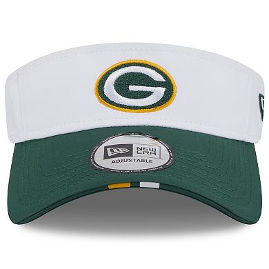 Men's New Era White/Green Green Bay Packers 2025 NFL Training Camp Adjustable Visor