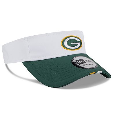 Men's New Era White/Green Green Bay Packers 2025 NFL Training Camp Adjustable Visor