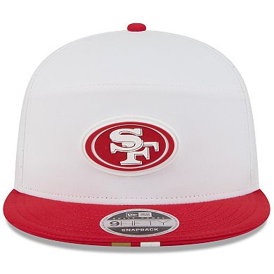 Men's New Era White/Scarlet San Francisco 49ers 2025 NFL Training Camp Split Panel 9FIFTY Snapback Hat