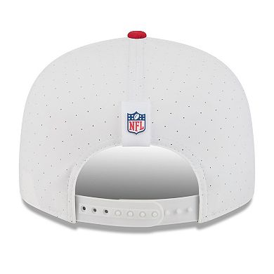 Men's New Era White/Scarlet San Francisco 49ers 2025 NFL Training Camp Split Panel 9FIFTY Snapback Hat