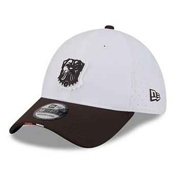 Men's New Era White/Brown Cleveland Browns 2025 NFL Training Camp 39THIRTY Flex Hat