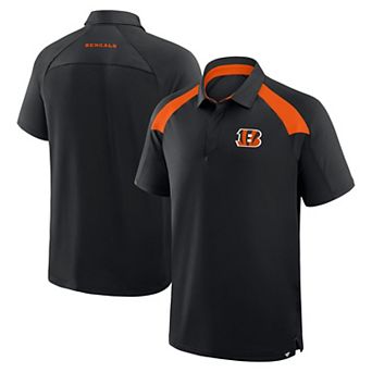 Men's Fanatics Black Cincinnati Bengals Back Around Raglan Polo