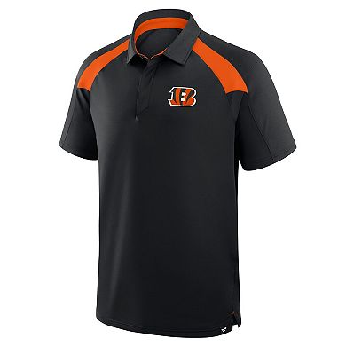 Men's Fanatics Black Cincinnati Bengals Back Around Raglan Polo