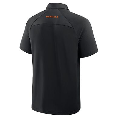 Men's Fanatics Black Cincinnati Bengals Back Around Raglan Polo