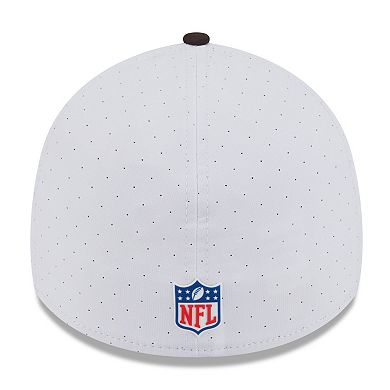 Men's New Era White/Brown Cleveland Browns 2025 NFL Training Camp Throwback Logo 39THIRTY Flex Hat