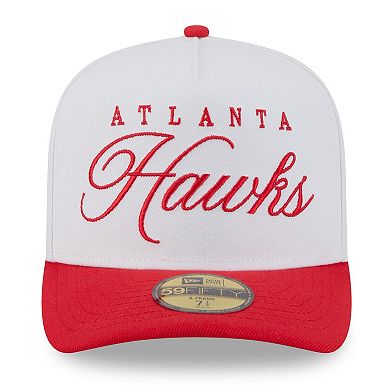 Men's New Era White/Red Atlanta Hawks 2025 NBA Draft A-Frame 59FIFTY Fitted Hat