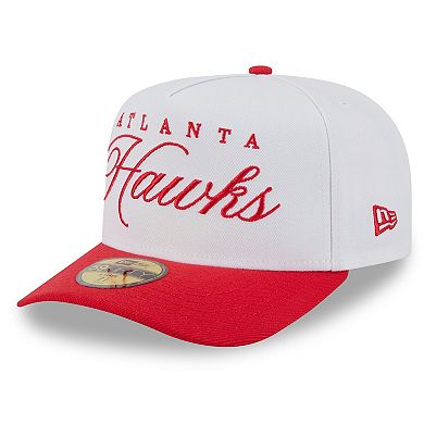 Men's New Era White/Red Atlanta Hawks 2025 NBA Draft A-Frame 59FIFTY Fitted Hat