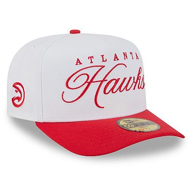 Men's New Era White/Red Atlanta Hawks 2025 NBA Draft A-Frame 59FIFTY Fitted Hat