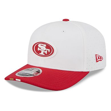 Men's New Era White/Scarlet San Francisco 49ers 2025 NFL Training Camp 9SEVENTY Adjustable Hat