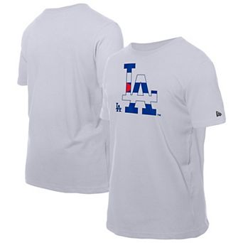Men's New Era White Los Angeles Dodgers Cuban Flag Logo T-Shirt