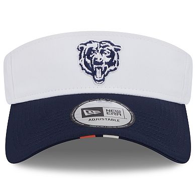 Men's New Era White/Navy Chicago Bears 2025 NFL Training Camp Adjustable Visor